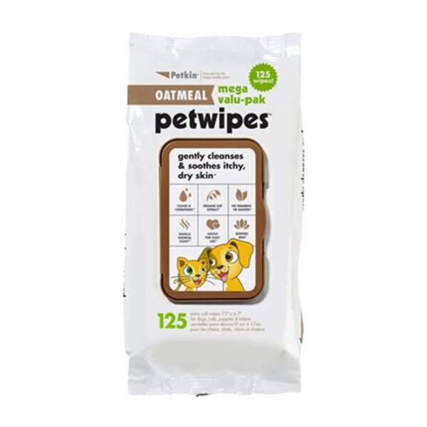 Oatmeal Pet Wipes Valupak-125 Pcs
